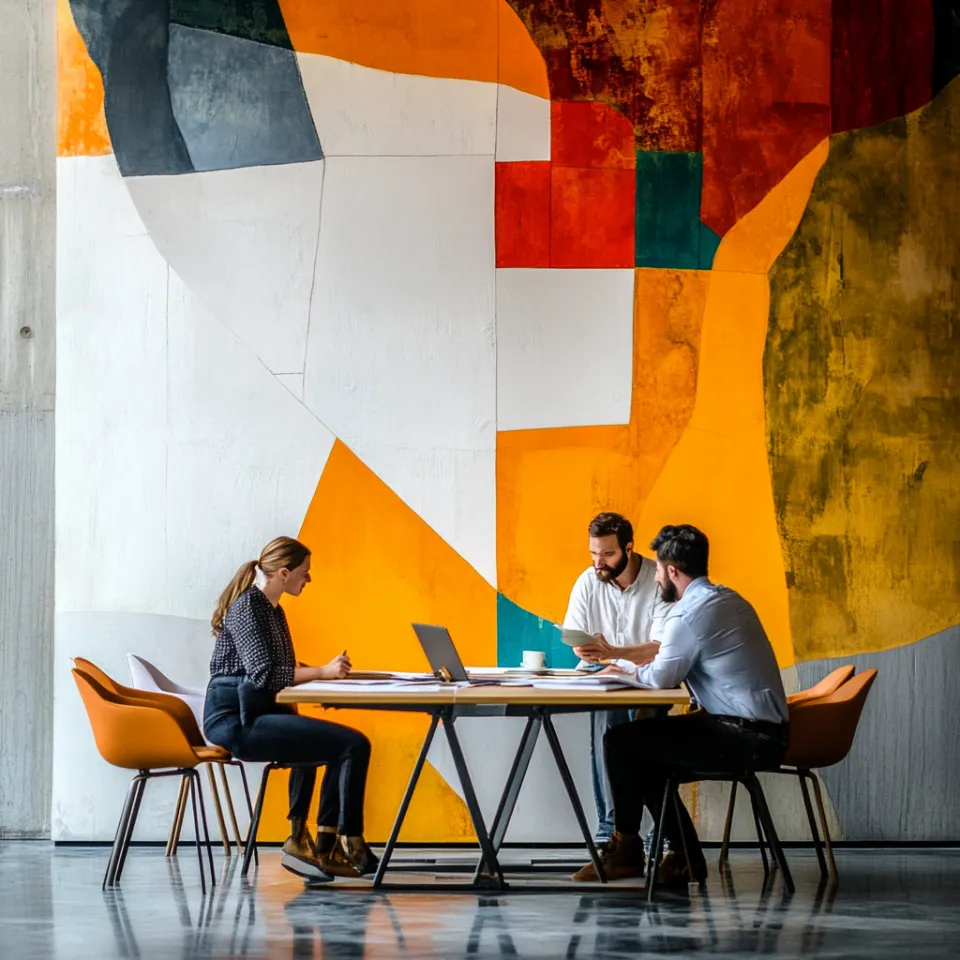 Equipe em ambiente de colaboração